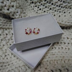 2 for $20! Elegant Pink and Gold Hoop Earrings brand new never been used